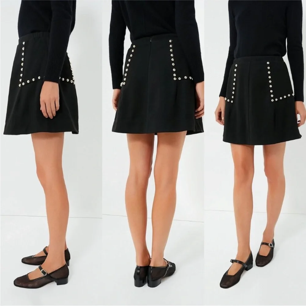 Tuckernuck Black Mini Skirt with Silver Details - Picture 2 of 10